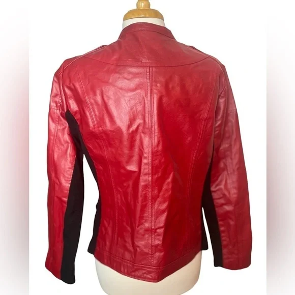 Twiggy London Red Leather Jacket - Picture 5 of 12